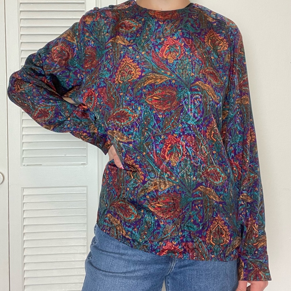 Notations Vintage Colorful Blouse
